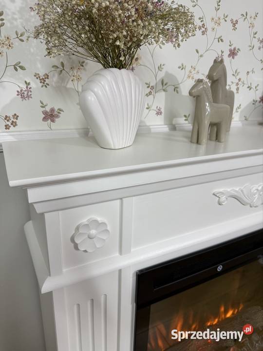 Kominek Vintage Love drewniany rękodzieło wkład Warszawa sprzedam