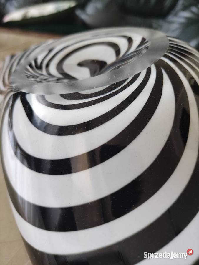 Szkło artystyczne muszla Zebra Huta Józefina Janów Lubelski
