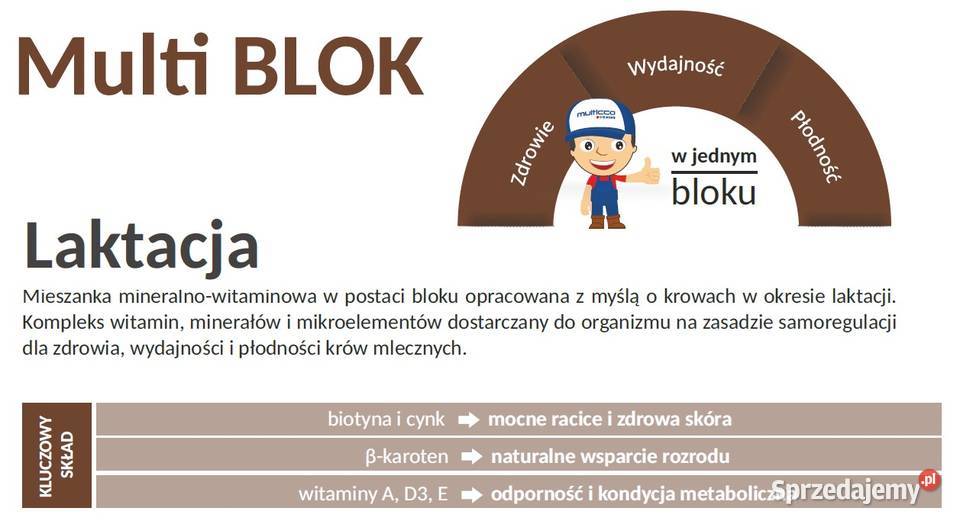 MULTI BLOK KRÓW W LAKTACJI Blok Karmy i pasze Olszewo-Góra sprzedam
