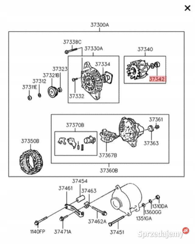 ŁOŻYSKO ALTERNATORA HYUNDAI ACCENT ELANTRA