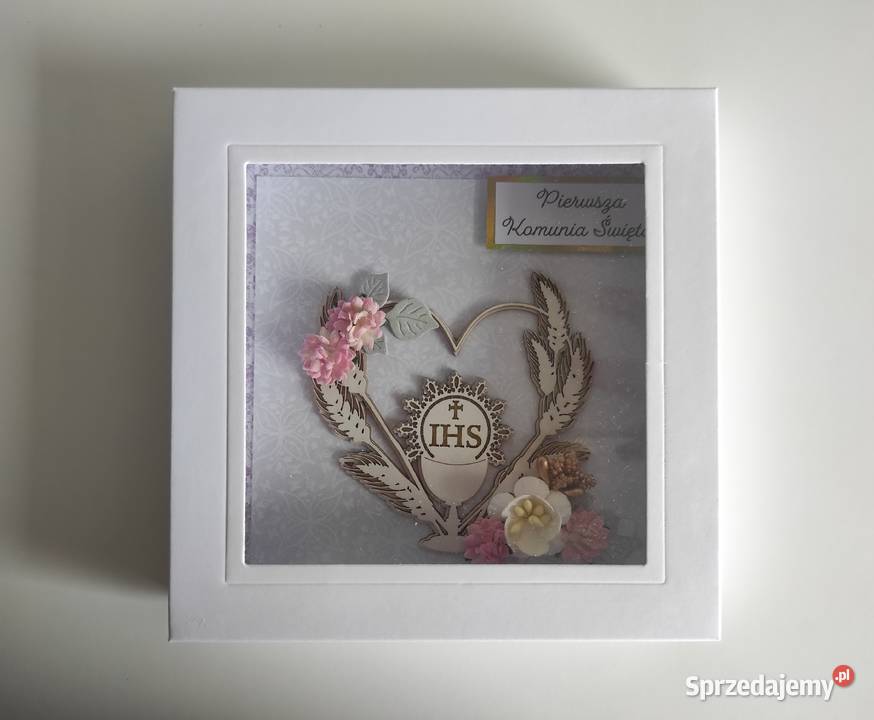 Kartka ręcznie robiona na Komunię Świętą z Łódź