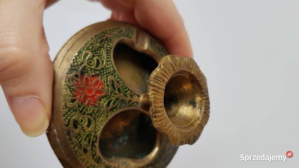 Stara mosiężna popielniczka popielnica świecznik Dąbrowa Górnicza