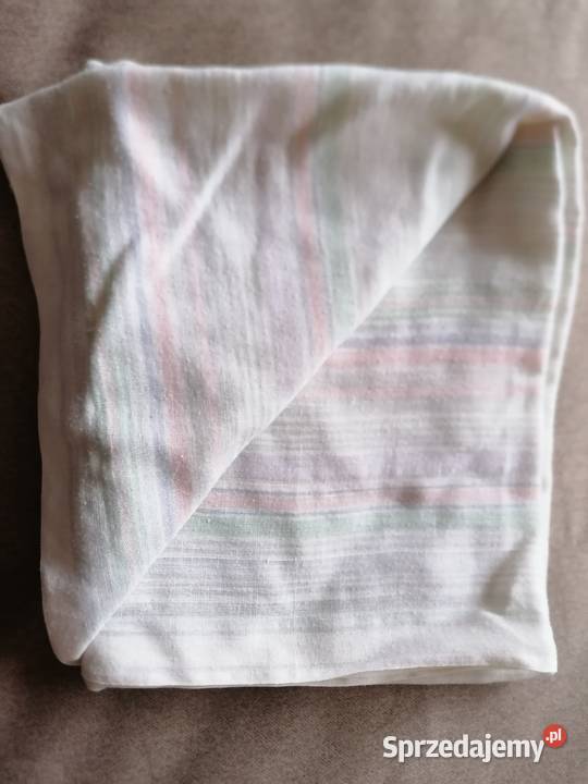 Tkanina muślin bawełniany w paseczki Tkaniny łódzkie