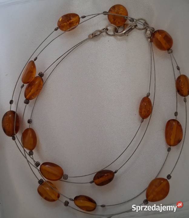 Śliczny naszyjnik bursztyn Amber Jantar pomorskie