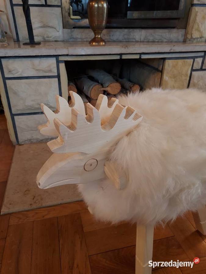 Renifer Reniferek Ozdobny z Naturalnej Owczej Szaflary