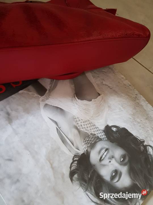 Torebka na ramię shopper do ręki modna czerwona sprzedam