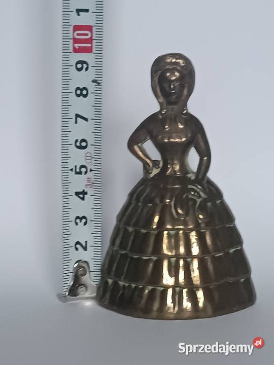 Mosiężny dzwonek w kształcie damy figurka retro Rzeszów