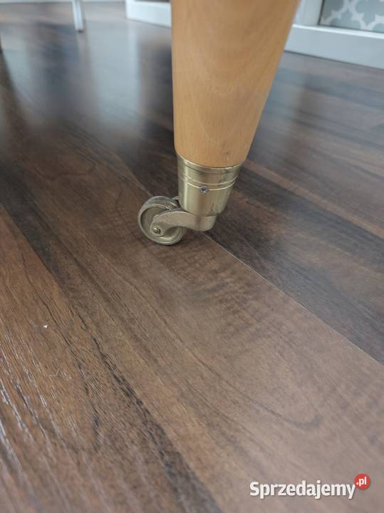 Fotel niebieski skórzany na kółkach Legnica