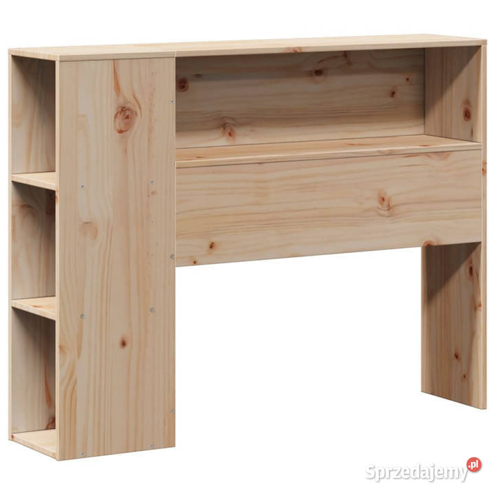 Łóżko z regałem bez materaca lite drewno 90x200