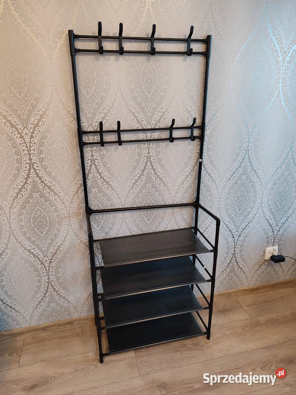 Nowy czarny wieszak z regałem na buty Wieszaki Kraków