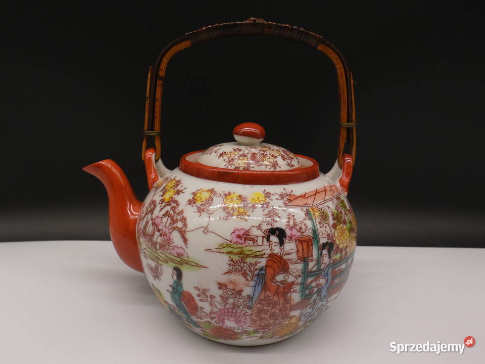 Stary Japoński Czajnik do Herbaty Kutani Geisha Raszków