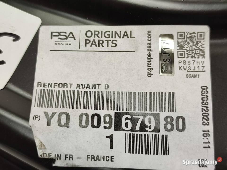 WSPORNIK PASA PRZEDNIEGO PRAWY OPEL CROSSLAND X osobowe