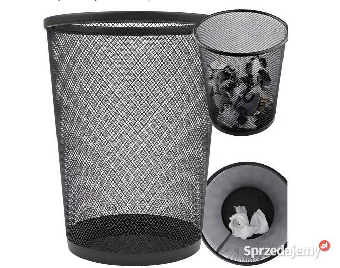 METALOWY KOSZ NA ŚMIECI PAPIER BIUROWY CZARNY Gliwice