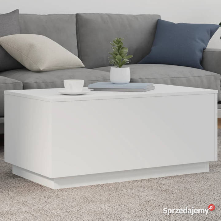 Stolik kawowy z oświetleniem LED biały 90x50x40 Warszawa sprzedam