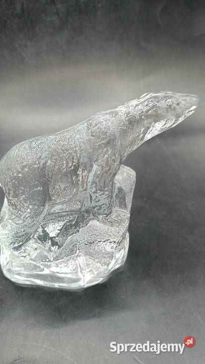 Zabytkowy przycisk do papieru szklany niedźwiedź Zamość