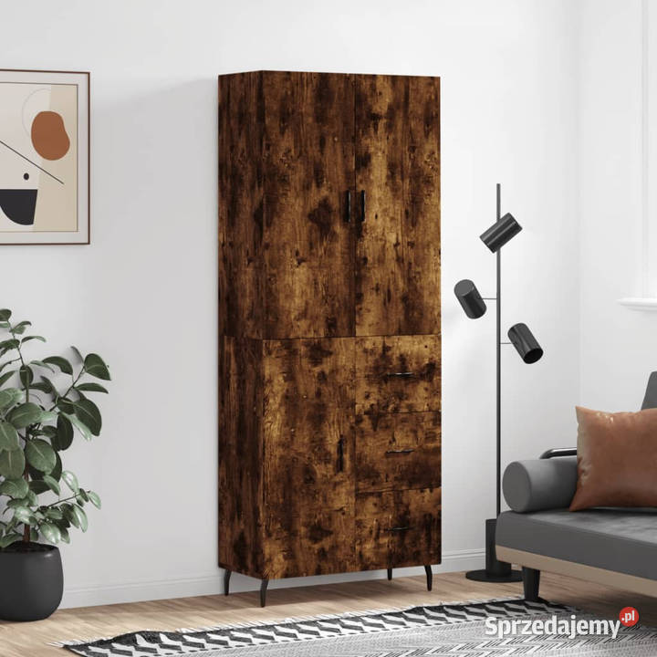 Witrynka przydymiony dąb 695x34x180 materiał