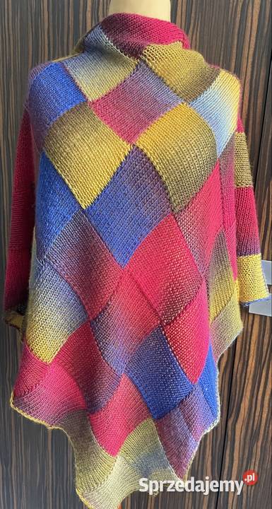 Chusta entrelak robiona na drutac Dla kobiet Nakrycia głowy Sokółka