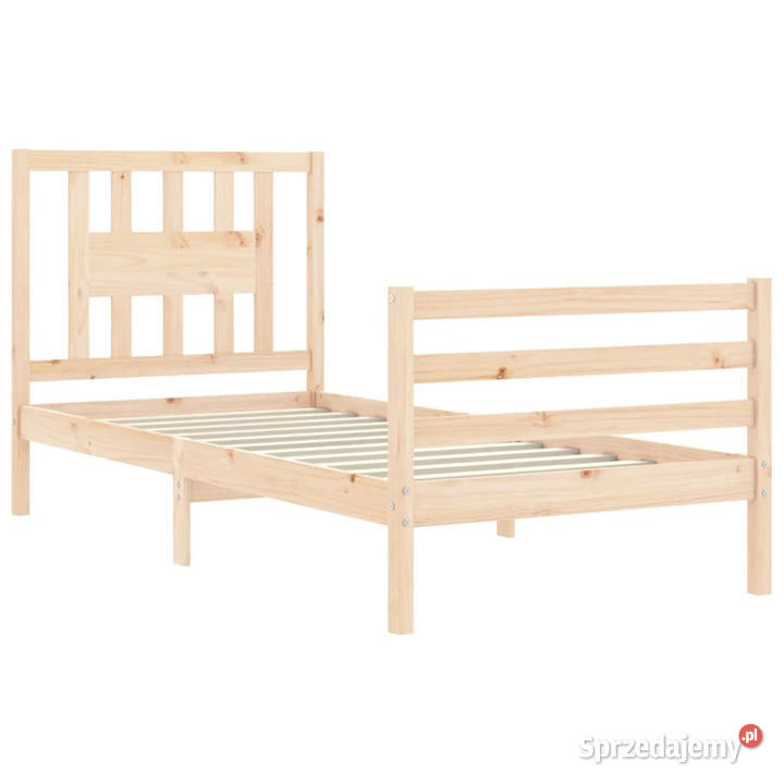 Rama łóżka z wezgłowiem lite drewno 90x200 Warszawa