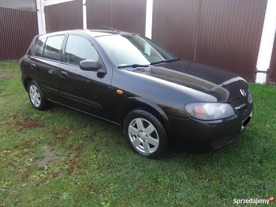 Nissan Almera N16 salon 15 LPG 5 drzwi czarny Rok produkcji 2003 Almera Boguty-Pianki