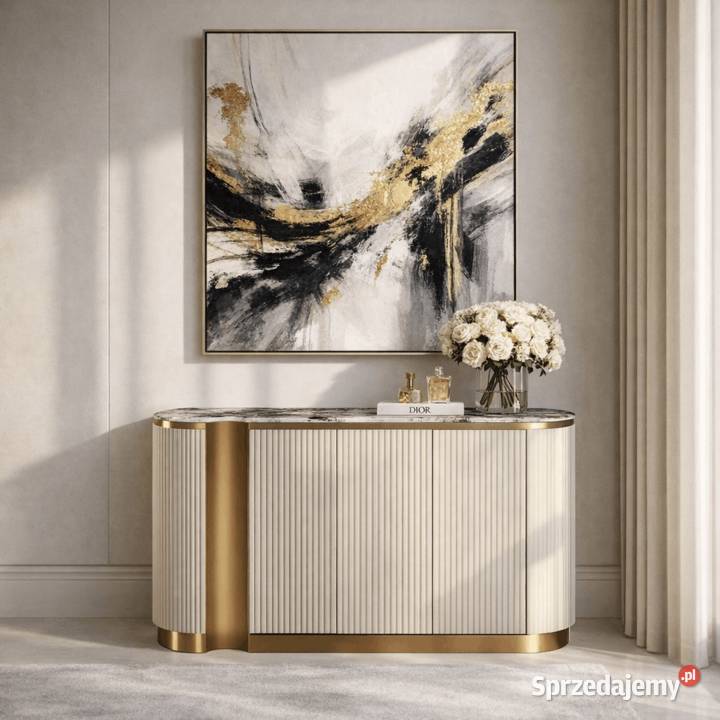 Komoda glamour owalna ryflowana Nutris 158x40x88 Golkowice