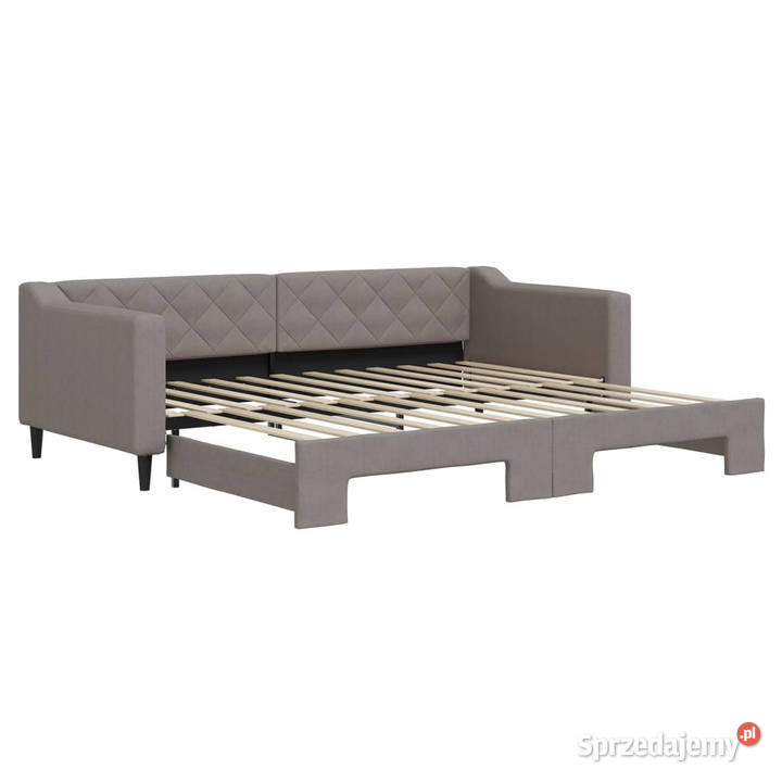 Sofa rozsuwana kolor taupe tkanina 90x200 Łóżka Warszawa