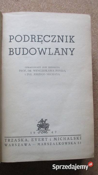 Podręcznik budowlany 1947 budownictwo technika łódzkie