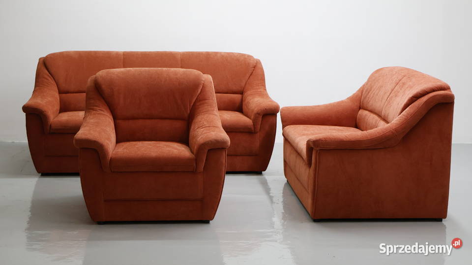 TŁŁ wygodny KOMPLET 321 zestaw sofy kanapy Rudy Poznań