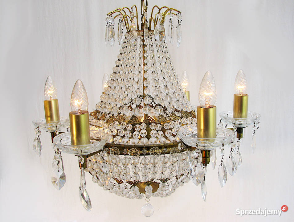 Żyrandol Pałacowy Kryształki Glamour Szczecinek sprzedam