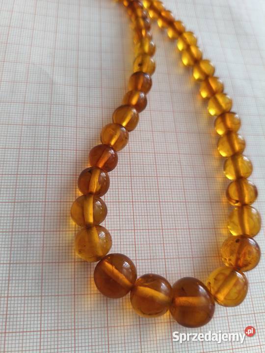 Naszyjnik Bursztyn Kulki Vintage Rękodzieło Białystok
