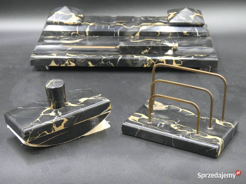 Piękny duży przybornik kałamarz garnitur na Poznań