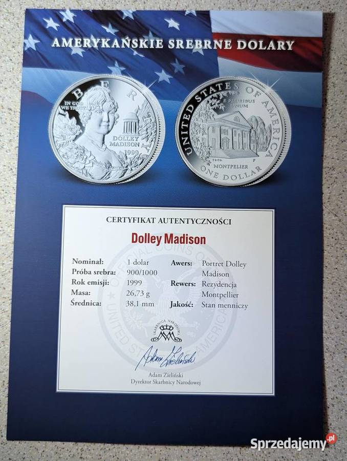 Kolekcja Srebrnych Dolarów USA 12 PROOF Piła