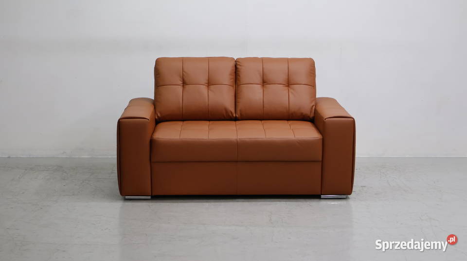 2 osobowa sofa kanapa karmelowa SKÓRA naturalna Poznań