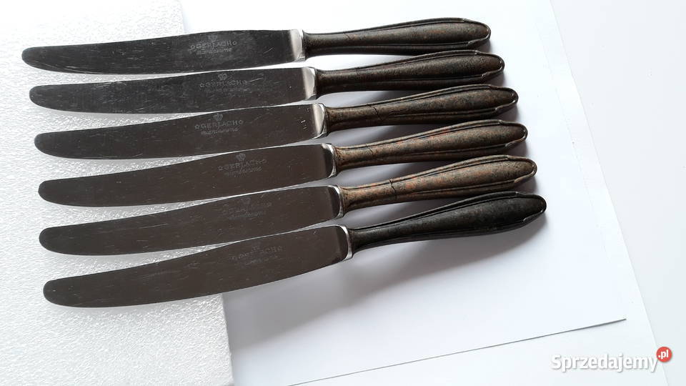 Noże obiadowe BAKELIT Gerlach sztućce PRL Sztućce Dąbrowa Górnicza