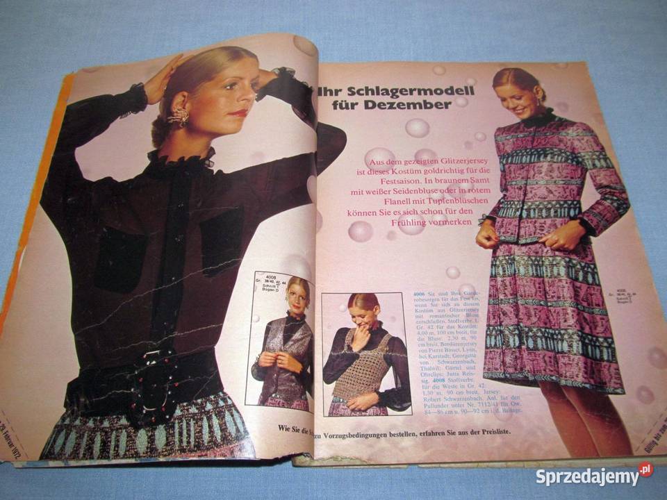 Burda Moden 121971 magazyn mody wykroje Vintage kujawsko-pomorskie Skępe sprzedam
