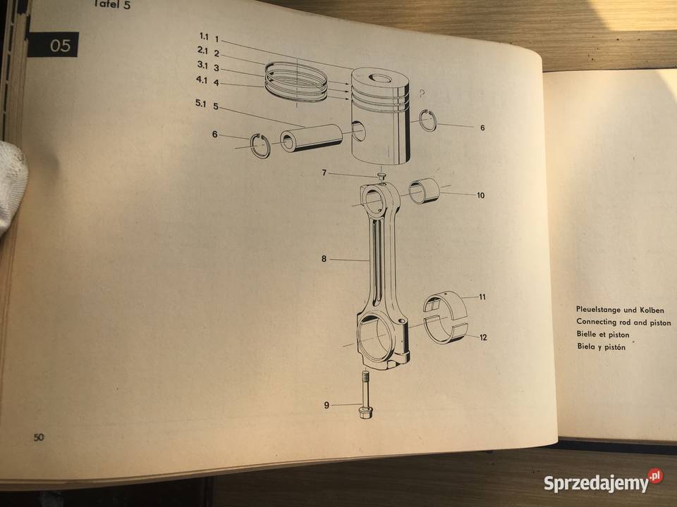 Dieselmotor 4 VD 145121 SRW Ersatzteilkatalog Antykwariat Łęczyca