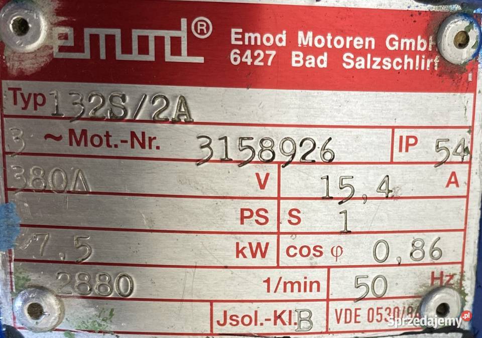 motoreduktor przekładnia 75kW 288obr kujawsko-pomorskie Pigża