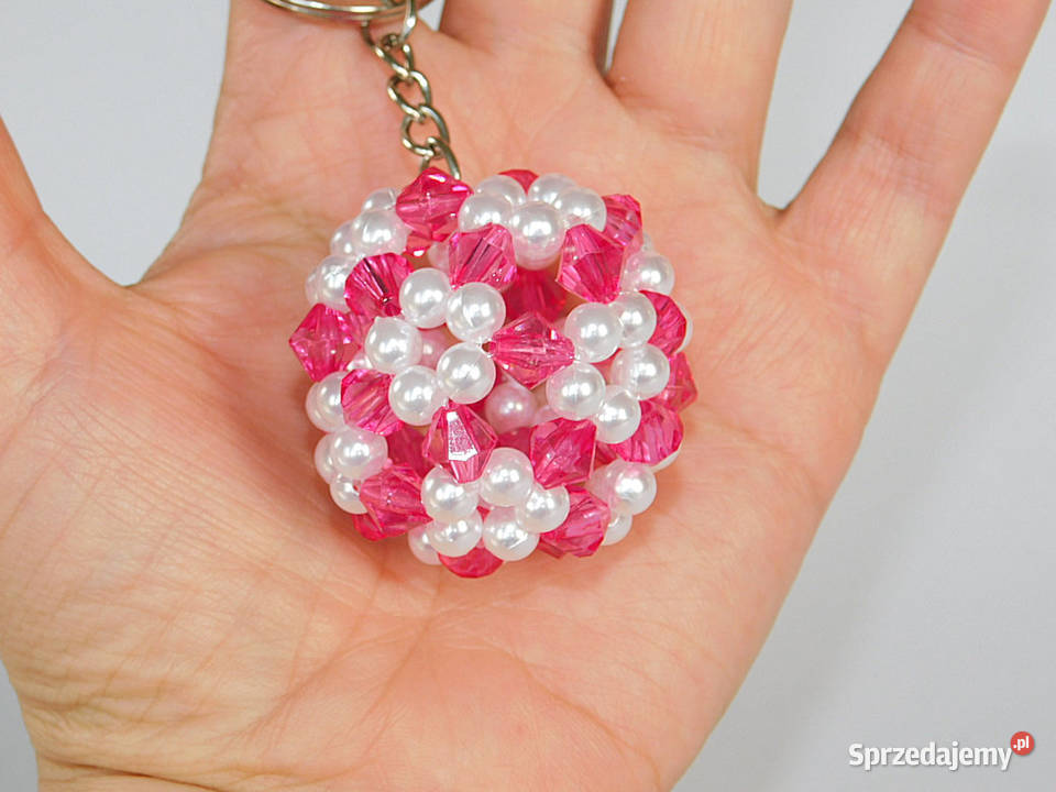 Brelok Piłka ręcznie szyty ciemny róż Dębogórze