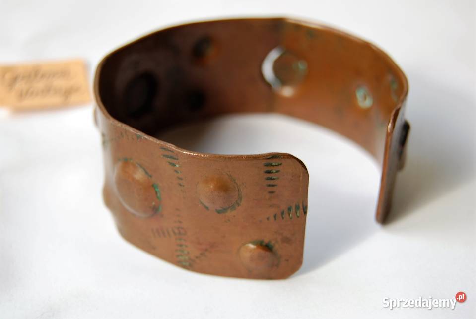 Bransoletka miedziana kuta vintage lata 70 Lublin