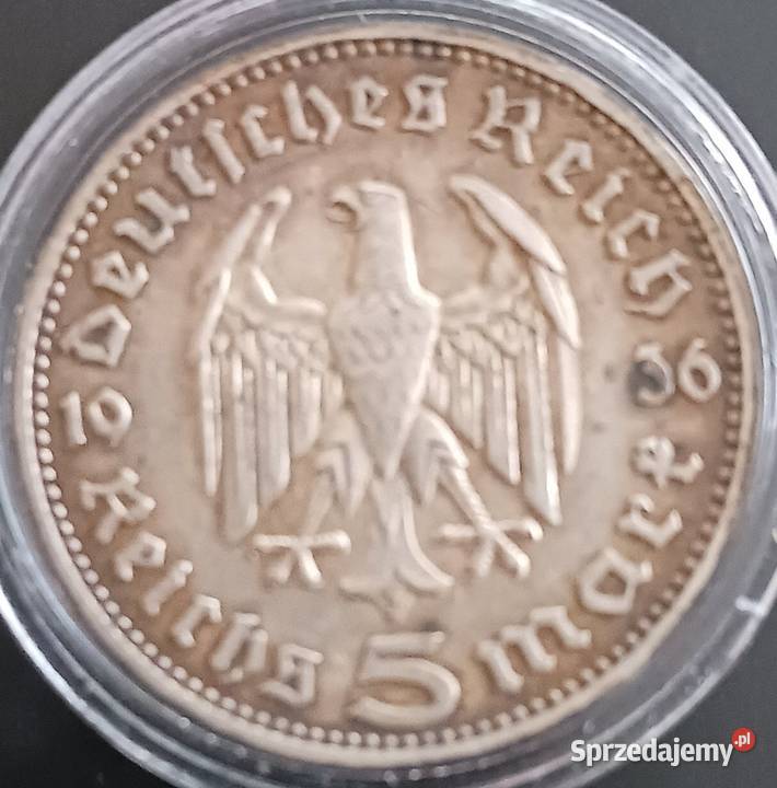 5 Marek Niemcy Paul von Hindenburg 1936 r Men A Antyki, Sztuka, Kolekcje Konin