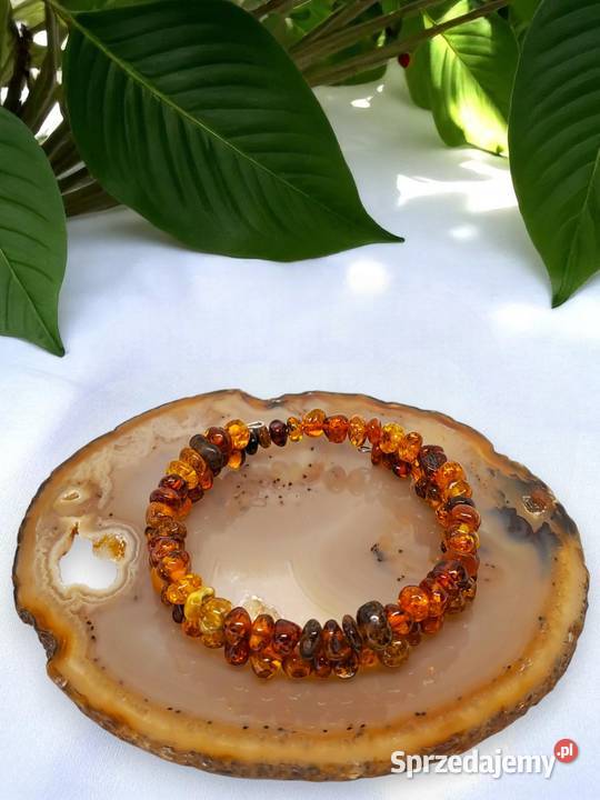 Bransoletka BURSZTYN bałtycki baroczek koniak sprzedam