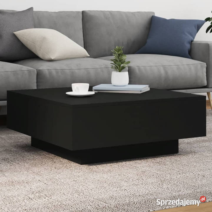 Stolik kawowy z oświetleniem LED czarny 80x80x31 Warszawa