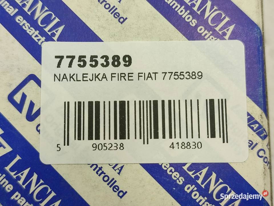 NAKLEJKA FIRE FIAT UNO 19891995 NOWA ORYGINALNA