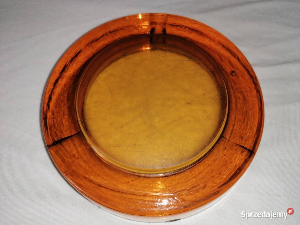 Popielniczka miodowa z grubego szkła sprzedam