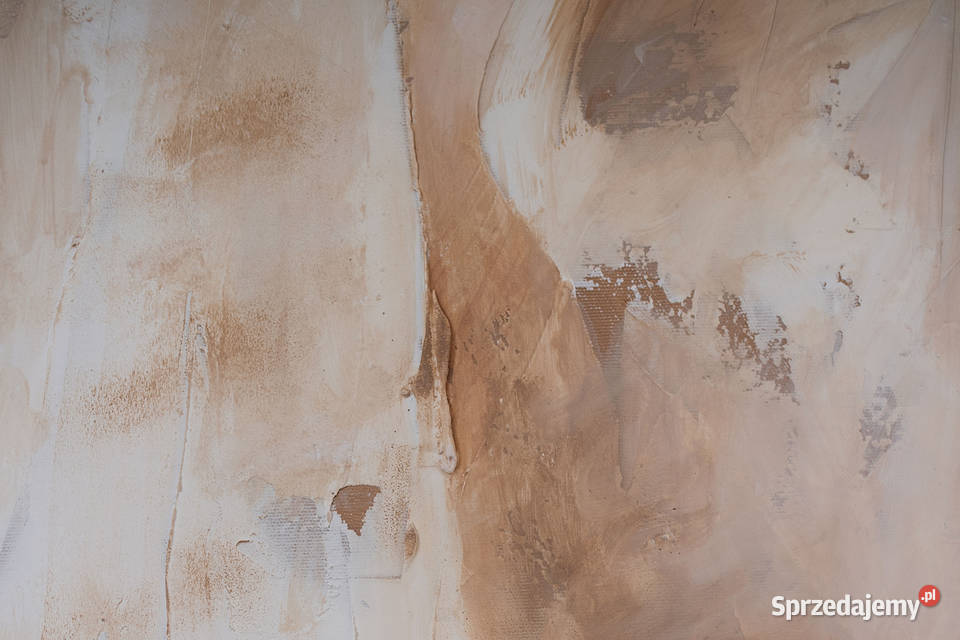 Abstrakcja strukturalna 90x90 Tynk i akryl na Poznań