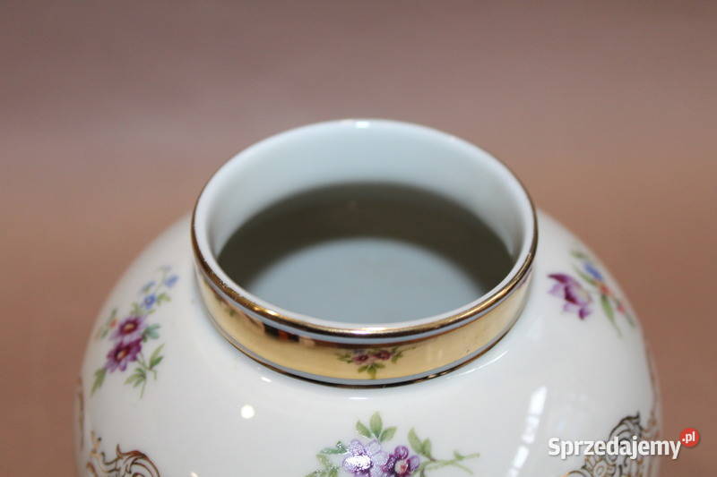 Porcelanowa amfora w kwiaty wys 21 475 Antyki, Sztuka, Kolekcje Szczecin