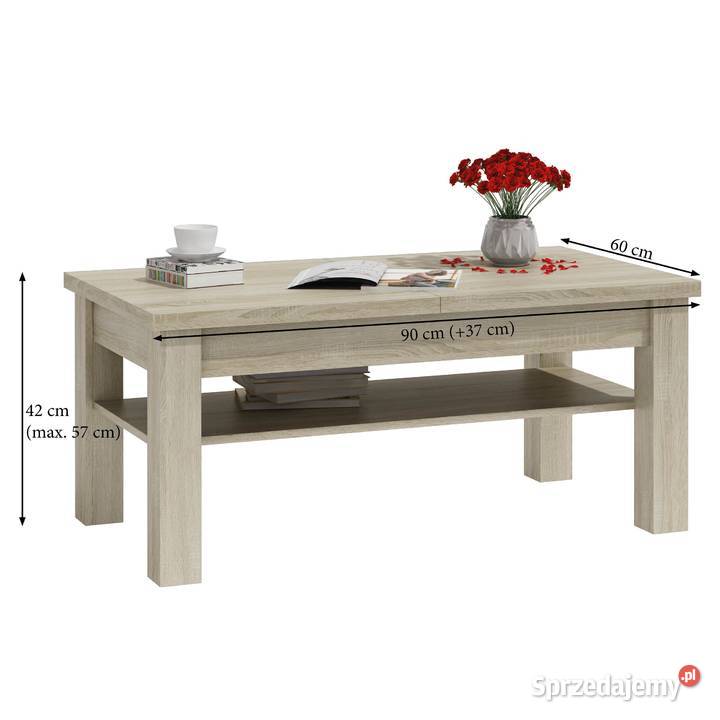 ŁAWA STOLIK KAWOWY ROZKŁADANA PODNOSZONA Z PÓŁKA Radomsko