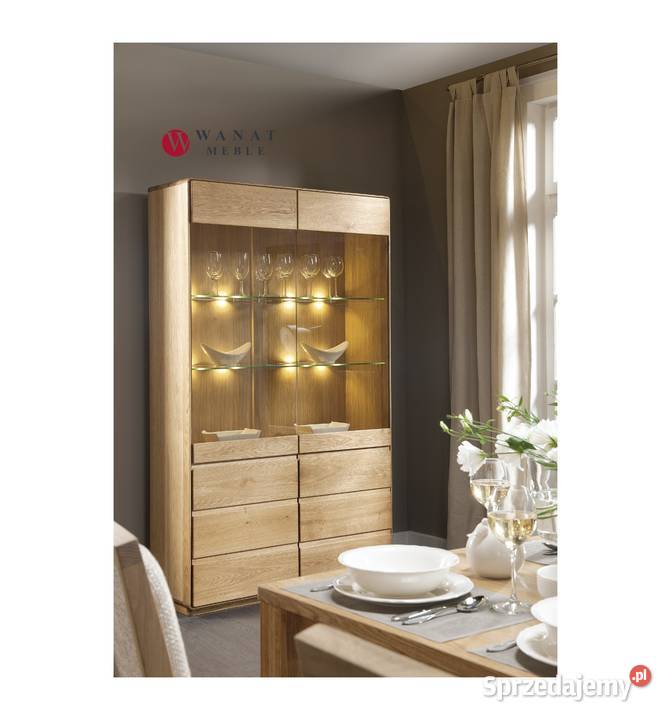 Witryna Podwójna Atlanta Dekort dąb natura typ Szafy, regały, półki