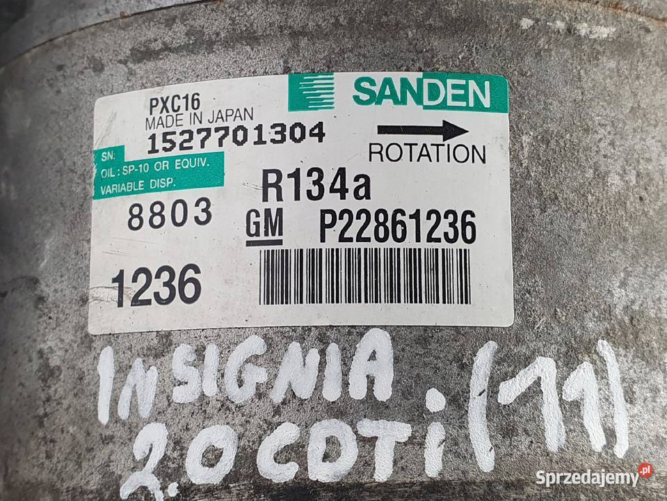 SPRĘŻARKA KLIMATYZACJI Opel Insignia 20 CDTI lubelskie