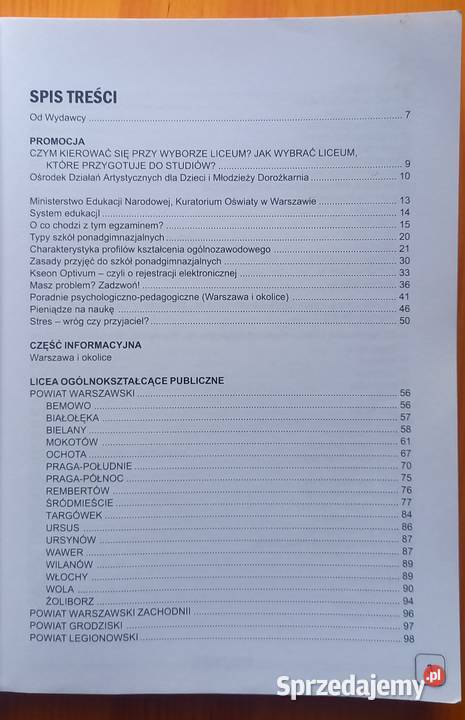 Informator Szkoły Ponadgimnazjalne 20102011 Rok wydania 2010 Poradniki, albumy i reportaże