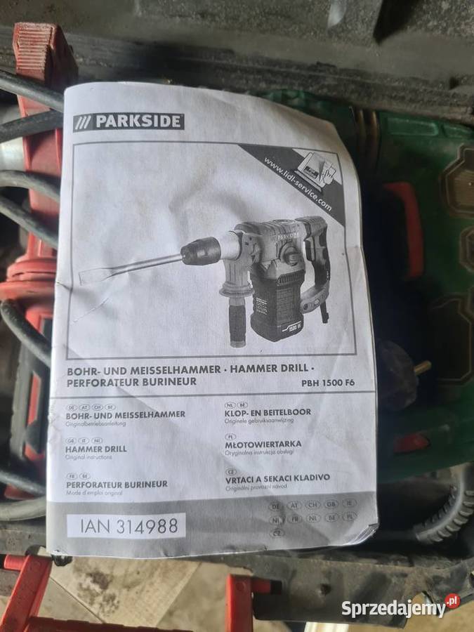 Parkside młotowiertarka PBH 1500 F6 Uszkodzona sprzedam